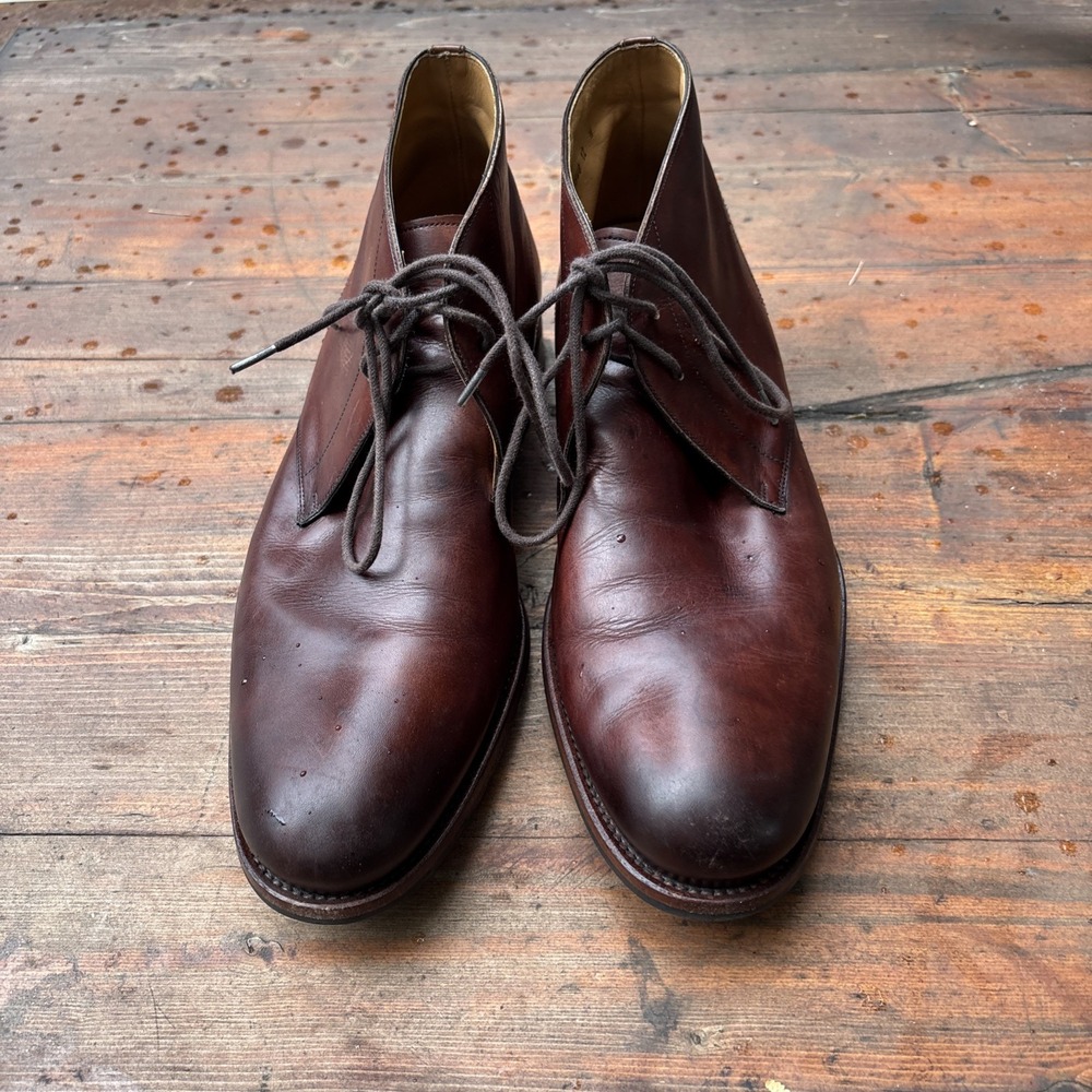 Magnanni Miro Burgundy Leather Lug Sole Chukka Dress Boots 1510 Men 12M Spain